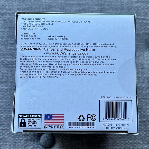 New! Altec Lansing HydraMotion Everything Proof Bluetooth Speaker - Picture 6 of 16
